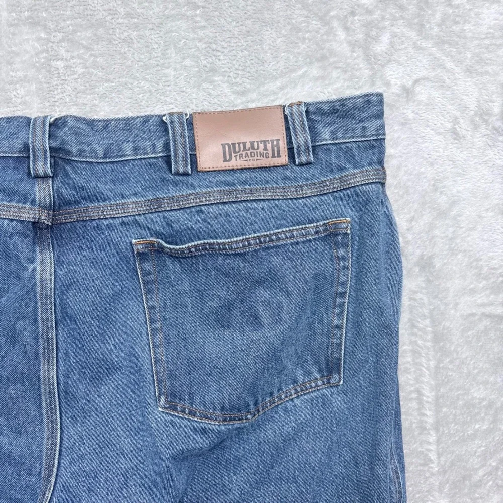 Duluth Trading Co Jeans Mens 46x28 Blue Relaxed Fit Straight Leg Cotton Denim